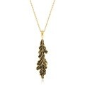 wholesale 925 Silver Metal Material Japanese New Fashionable Popular 3D Leaf Pendant Choker Necklace with Antique Texture Wholesale from Manufacturers-0-5