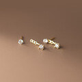 wholesale S925 Silver Summer Korean Style Single Diamond Earring Simple and Elegant Two-Way Wear Earring M02729-0-4
