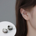 wholesale S925 silver clip-on earrings for women, vintage Thai silver twisted wire ear clips, ethnic style ear accessories for women E7270-0-1