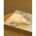 wholesale S925 Sterling Silver Geometric Flat Round Bead Ring, Korean Version Ins Style, Versatile for Women-0-1