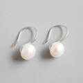 wholesale S925 Sterling Silver Korean Minimalist Versatile Style Freshwater Pearl Ear Hook Earrings for Women-0-0
