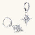 wholesale 925 Sterling Silver European and American Cross-Border Fashion Eight-Pointed Star Moissanite Earrings for Women, Ins-Style Design High-End Earrings-0-1