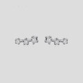 wholesale S925 silver stud earrings for women, small and delicate, zirconia, floral design, diamond-encrusted, curved ear jewelry G5893-0-4