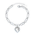 wholesale S925 Sterling Silver Vintage Heart Love Lock Bracelet, Niche Design, Minimalist and Elegant, Personalized Fashion Trendy Best Friend Jewelry-0-4