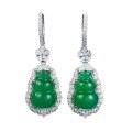wholesale S925 Sterling Silver High-Carbon Diamond Natural Chalcedony New Chinese Oriental Aesthetics Series Gourd Earrings-0-4