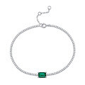 wholesale 925 Silver Shipei Jewelry New Retro Bracelet for Women, Set with 125ct Lab-Grown Emerald 5*7 Hand Jewelry-0-5