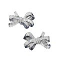 wholesale S925 Sterling Silver Jewelry New Bow Earrings European and American Retro Style with Step-Cut Stone Earrings for Women-0-4