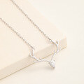 wholesale S925 Sterling Silver "One Deer with You" Moose Necklace for Women, Minimalist Fashion Chain Jewelry Wholesale Christmas Gift-0-2