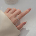 wholesale S925 Sterling Silver Polished Möbius Ring Minimalist Adjustable Commuter Ring for Women R00261-0-1