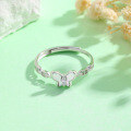wholesale 925 Sterling Silver Minimalist Butterfly White Shell Zircon Ring for Women, Small and Fresh Niche Design, Internet Celebrity Trendy Personalized Band-0-1