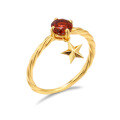 wholesale 925 Sterling Silver Classic Korean-style Twist Ring with Pomegranate Five-point Star Ring for Women-0-1