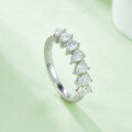 wholesale S925 sterling silver plated with 18k gold moissanite pave ring and pear-shaped moissanite ring for couples-0-2