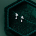 wholesale S925 Sterling Silver Small Fresh and Sweet Summer Diamond-Inlaid Floral Ear Studs Simple Korean Style Women's Earrings M01737-0-1