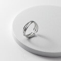 wholesale S925 Sterling Silver Nalan Japanese Korean Style Hollow Line Crossover Adjustable Ring Index Finger Ring J4766-0-2