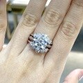 wholesale 18k Gold Plated 925 Silver Full Moissanite V-Shaped Half-Circle Stacking Ring for TikTok Live and Instagram-0-3