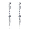 wholesale S925 Sterling Silver Moissanite Dangle Earrings for Women, Tassel Long Drop Full Diamond Waterdrop Trendy Sweet and Edgy Style-0-4