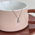 wholesale S925 Sterling Silver Minimalist Water Drop Zircon Necklace For Women With A Subtle Zircon Accent-0-4