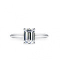 S925 Silver Moissanite Ring Women's Luxury Set Fancy Emerald-Cut Rectangle 2 Carat-0-0