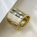 wholesale S925 Silver, 18K Gold Plated Matte Frosted Surface Minimalist Irregular Ring for Women with Concave-Convex Creative Design-0-1