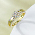 wholesale Metal: S925 silver gold-plated Vintage French floral Euro-American ins minimalist style ring-0-5