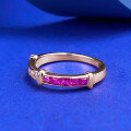 wholesale S925 Silver New Style Two-Tone Pink Row Ring for Women, Fashion Ring Band for Daily Wear-0-1