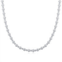 wholesale 925 Silver Sunflower Moissanite Fashion Women's Necklace, Wholesale Direct from European and American Cross-Border E-Commerce Jewelry Manufacturer-Silver with zircon and platinum plating>18 inches