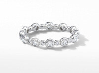 wholesale S925 sterling silver 18K gold-plated cross-border new bubble ring women's minimalist round Moissanite ring with pave diamonds-Platinum>US size 5