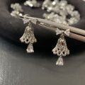wholesale S925 Sterling Silver Bow Lace Bell Teardrop Earrings, Small and Exquisite, Christmas Atmosphere, Ear Cartilage Earrings for Women-0-5