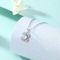 wholesale 925 Silver Purely Silver Flower Shape Colorful Gemstone Cubic Zirconia Pendant Collarbone Chain Ins Four-Leaf Clover Necklace for Women Small Batch Wholesale-0-1
