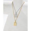 wholesale S925 Sterling Silver Korean Version Ins Minimalist Geometric Pendant Textured Chain Necklace-0-1