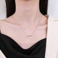 wholesale S925 Sterling Silver Korean-style Irregular Heart Trendy Creative Fresh and Versatile Hollowed-out Collarbone Necklace-0-2