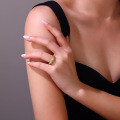 925 Silver Moissanite Croissant Ring 18K Gold Plated-0-1