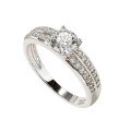 Metal Alloy Cubic Zirconia Gypsophila Style French Ring for Women-0-3