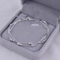 wholesale Metal material, cross-border new star double-layer lucky bracelet for women, lightweight luxury niche design, high-end sense of jewelry, girlfriend birthday gift-0-0