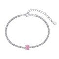 wholesale S925 Sterling Silver Cross-Border Hit Women's Tennis Bracelet Light Luxury 8A Ice-Cut Colored Oval Zircon Silver Bracelet Wholesale-0-6