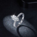 wholesale S925 Silver Plated 18K Gold 2-Carat 6*12mm Classic Marquise Moissanite Ring for Cross-Border Independent Stores-0-3