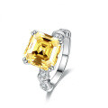 Sterling Silver 5ct Moissanite Princess Cut Square Tower Ring Wholesale-0-0