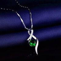 wholesale S925 Sterling Silver Niche Design Retro Minimalist Diamond-Inlaid Pendant, Luxury Elegant Choker Wholesale Cross-Border New Accessory-Blue Diamond Single Pendant 925 Silver