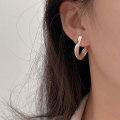 wholesale S925 Sterling Silver Minimalist French Hoop Earrings for Women, Korean Understated Style, Small Niche, Versatile, Elegant Ear Hoops and Studs-0-2