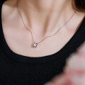 wholesale Silver New Classic Sliding Bull Head Style 1 Carat Moissanite Pendant Necklace for Women-0-3