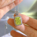 wholesale S925 silver new style 8*11 olive green necklace trendy ins pendant women's fashion-0-3