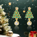 wholesale S999 Sterling Silver Christmas Tree Earrings for Women, Unique and Festive Winter Accessory-0-1