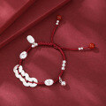 wholesale 999 Silver Auspicious Zodiac Snake Bracelet, Year of the Snake, Handwoven Red String Anklet for Women, Goddess Festival Gift-0-12