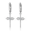 wholesale S925 Sterling Silver Moissanite Cross Ear Studs Infinity Symbol Fashion Trendy Minimalist Versatile Earrings-0-6