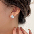 wholesale S925 Sterling Silver Minimalist Square Stud Earrings, Korean Small Design, Simple and Square Earrings-0-2