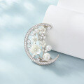 wholesale S925 Sterling Silver with Zircon and Shell Pearl Floral Brooch, Fashionable Classic Retro Elegant High-End Chinese Style Pin-0-2