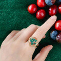 wholesale S925 Sterling Silver Red Elk Full Body Christmas Tree Adjustable Ring, Stylish and Fashionable Cross-Border Women's Gift-0-3