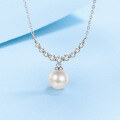 wholesale S925 sterling silver new trendy creative design pendant with moissanite and pearl necklace for women, wholesale-0-0