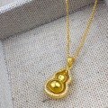 wholesale S925 Sterling Silver 3D Rotatable Gourd Necklace, Fashionable Ethnic Style, New Chinese-Inspired Versatile High-End Collarbone Chain-0-2