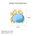 wholesale S925 Sterling Silver Cross-border Ocean Style Opal Cat's Eye Sea Turtle Stud Earrings, Wholesale-0-5